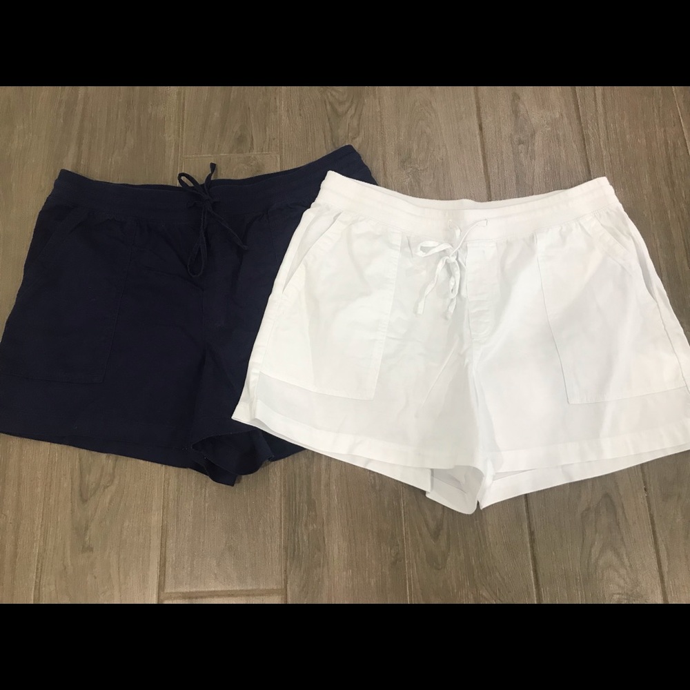 2 GAP COTTON SHORTS - navy & white L